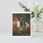 Madonna en kind met engelen briefkaart (Staand voorkant)
