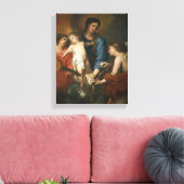 Madonna en kind met engelen canvas afdruk (Insitu (Woonkamer))