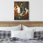 Madonna en kind met engelen canvas afdruk (Insitu (Slaapkamer))