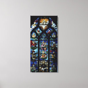 Madonna en Kind met engelen en portretten reageren Canvas Afdruk