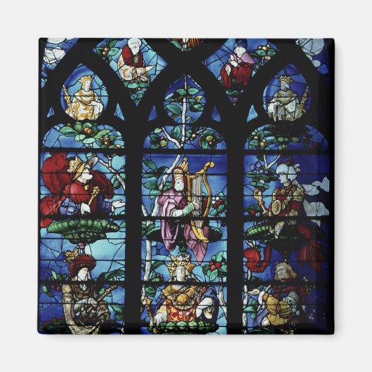 Madonna en Kind met engelen en portretten reageren Magneet (Voorkant)