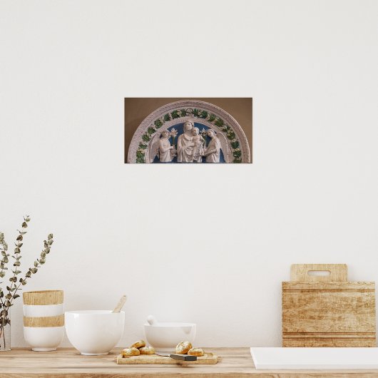 Madonna en kind met engelen Luca Della Robbia Poster (Keuken)