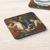 Madonna en kind met engelen onderzetter (Linkerzijde)