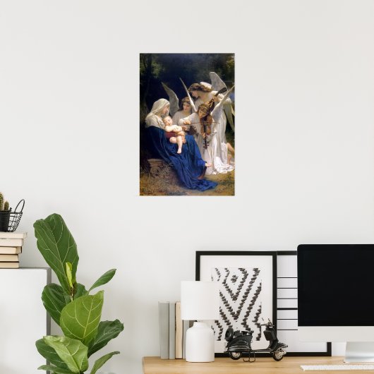 Madonna en Kind met engelen poster (Thuiskantoor)