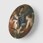 Madonna en kind met engelen ronde klok (Hoek)