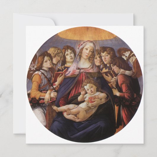 Madonna en kind met engelen van Sandro Botticelli (Voorkant)