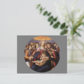 Madonna en kind met engelen van Sandro Botticelli Briefkaart (Staand voorkant)