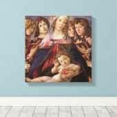 Madonna en kind met engelen van Sandro Botticelli Canvas Afdruk (Insitu (Houten vloer))