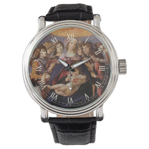Madonna en kind met engelen van Sandro Botticelli Horloge