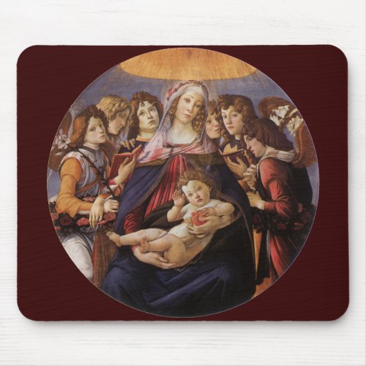 Madonna en Kind met engelen van Sandro Botticelli Muismat (Voorkant)