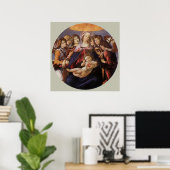 Madonna en Kind met engelen van Sandro Botticelli Poster (Thuiskantoor)