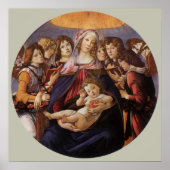 Madonna en Kind met engelen van Sandro Botticelli Poster (Voorkant)