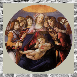 Madonna en Kind met engelen van Sandro Botticelli Poster