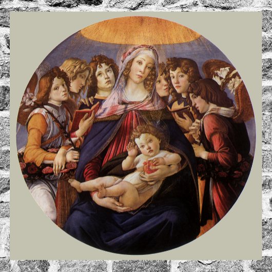 Madonna en Kind met engelen van Sandro Botticelli Poster