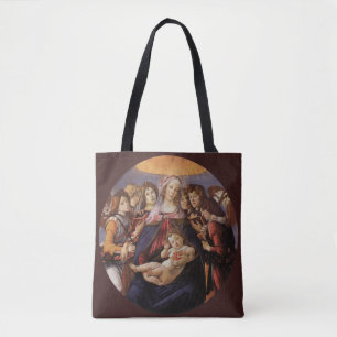 Madonna en kind met engelen van Sandro Botticelli Tote Bag