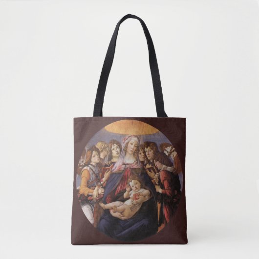Madonna en kind met engelen van Sandro Botticelli Tote Bag (Voorkant)