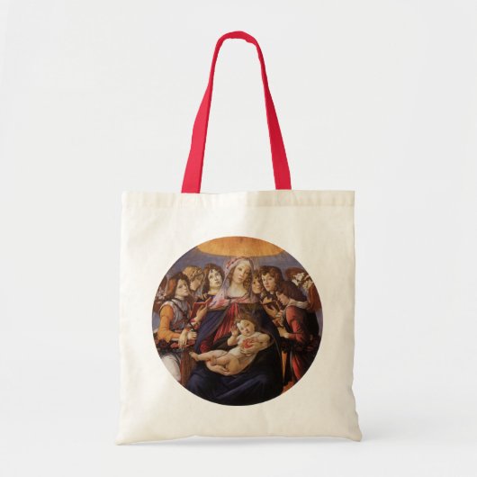 Madonna en kind met engelen van Sandro Botticelli Tote Bag (Voorkant)