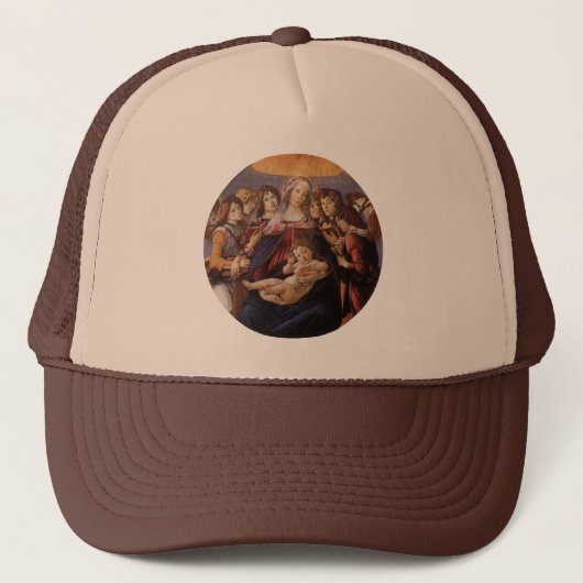 Madonna en kind met engelen van Sandro Botticelli Trucker Pet (Voorkant)