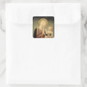 Madonna en kind met granaatappel vierkante sticker (Tas)