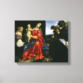 Madonna en kind met H. Catharina en Dominicus Canvas Afdruk