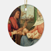 Madonna en kind met heiligen 2 keramisch ornament (Links)