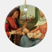 Madonna en kind met heiligen 2 keramisch ornament (Achterkant)