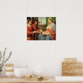 Madonna en kind met heiligen 2 poster (Keuken)