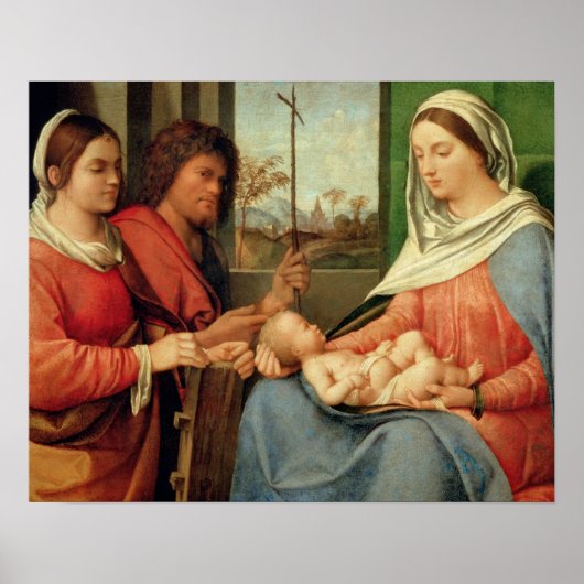 Madonna en kind met heiligen 2 poster (Voorkant)