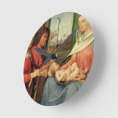 Madonna en kind met heiligen 2 ronde klok (Hoek)