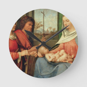Madonna en kind met heiligen 2 ronde klok
