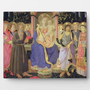 Madonna en Kind met heiligen (altarpiël) Fotoplaat