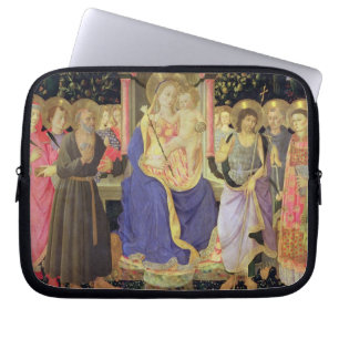 Madonna en Kind met heiligen (altarpiël) Laptop Sleeve