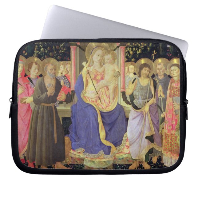 Madonna en Kind met heiligen (altarpiël) Laptop Sleeve (Voorkant)