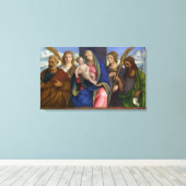 Madonna en kind met heiligen canvas afdruk (Insitu (Houten vloer))