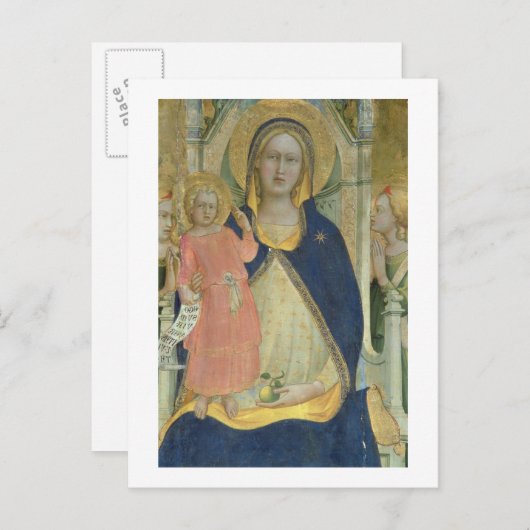 Madonna en Kind met heiligen, detail sh Briefkaart (Voorkant / Achterkant)