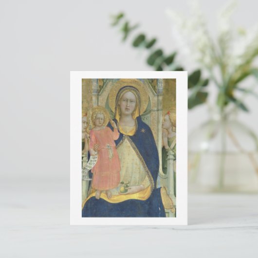 Madonna en Kind met heiligen, detail sh Briefkaart (Staand voorkant)