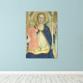 Madonna en Kind met heiligen, detail sh Canvas Afdruk (Insitu (Houten vloer))