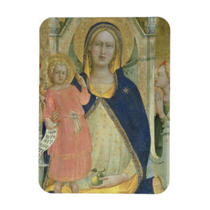 Madonna en Kind met heiligen, detail sh Magneet