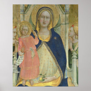 Madonna en Kind met heiligen, detail sh Poster