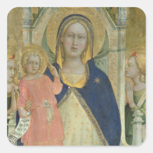 Madonna en Kind met heiligen, detail sh Vierkante Sticker