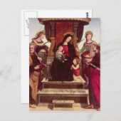 Madonna en Kind met heiligen door Raphael Briefkaart (Voorkant / Achterkant)
