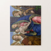 Madonna en kind met heiligen legpuzzel (Verticaal)
