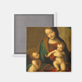 Madonna en kind met heiligen magneet (Voorkant / Achterkant)