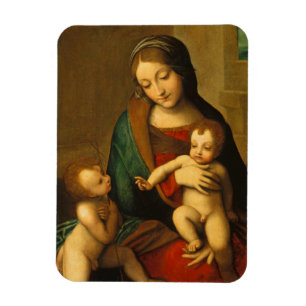 Madonna en kind met heiligen magneet