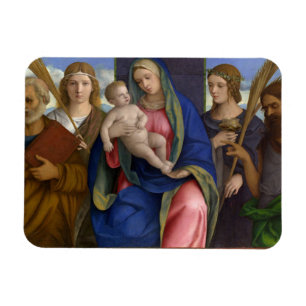 Madonna en kind met heiligen magneet
