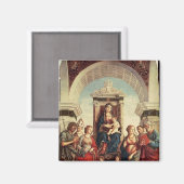 Madonna en kind met heiligen magneet (Voorkant / Achterkant)