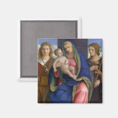 Madonna en kind met heiligen magneet (Voorkant / Achterkant)