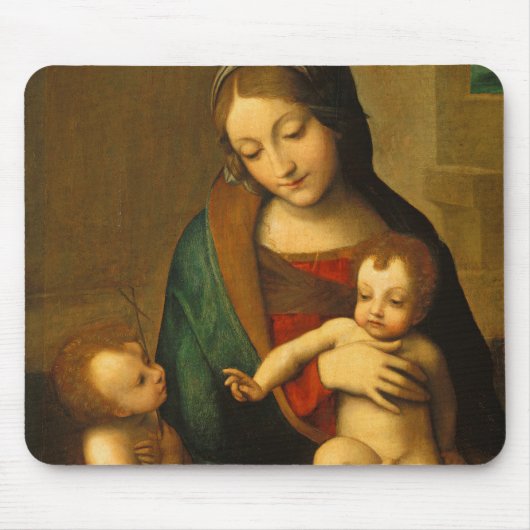 Madonna en kind met heiligen muismat (Voorkant)