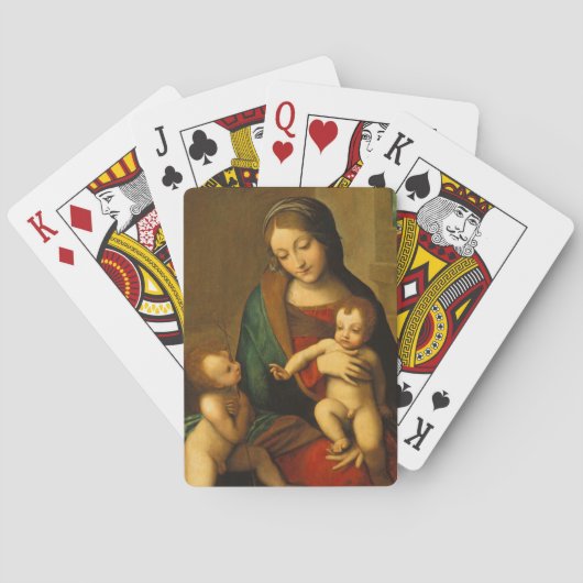 Madonna en kind met heiligen pokerkaarten (Achterkant)