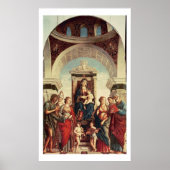 Madonna en kind met heiligen poster (Voorkant)